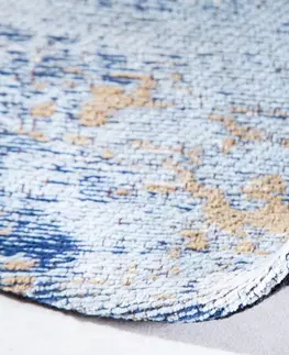 Koberce LuxD Dizajnový okrúhly koberec Rowan 150 cm béžovo-modrý