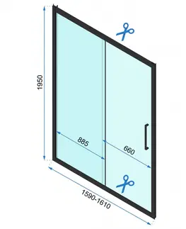 Sprchovacie kúty REA/S - Sprchový kút s posuvnými dverami Rapid Slide 160 a pevnou stenou 90 KPL-09872