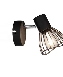 LED osvetlenie Nástenná lampa FLY Candellux Čierna / zlatá