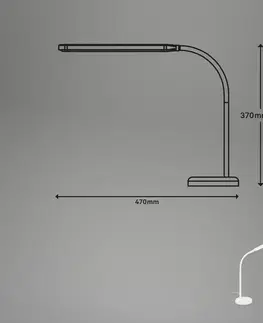 Stolové lampy na písací stôl Briloner Stolová LED lampa 7472 dotykový stmievač, biela