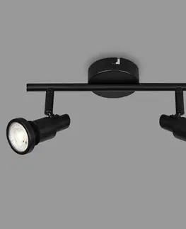 Bodové svetlá Briloner Stropné bodové LED svetlá Flamo IP44 2-pl. čierna