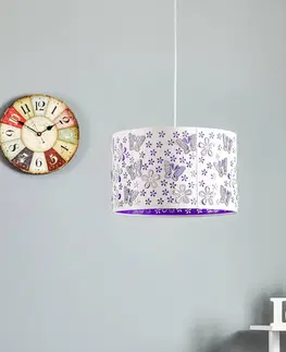 Závesné svietidlá ONLI Závesná lampa Titilla biela v tienidle fialová