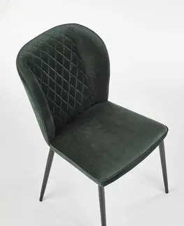Jedálenské stoličky HALMAR K399 jedálenská stolička tmavozelená / čierna