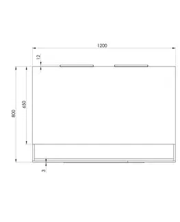 Kúpeľňa SAPHO - ERUPTA zrkadlo s poličkou a LED osvetlením 120x80cm, čierna matná ERU345