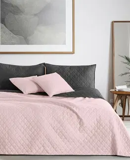 Prikrývky na spanie DecoKing Prehoz na posteľ Axel ružová/oceľová, 170 x 210 cm