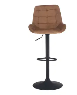 Barové stoličky Barová stolička, hnedá Velvet látka, CHIRO NEW