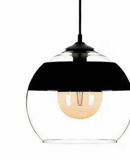Závesné svietidlá Solbika Lighting Závesná lampa Monochrome Flash číra/čierna Ø 30 cm