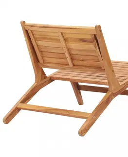 Záhradné kreslá a stoličky Záhradná stolička s podnožkou teakové drevo Dekorhome