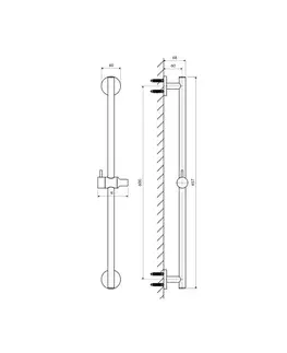 Sprchy a sprchové panely OMNIRES - Sprchová tyč s posuvným držiakom, 66 cm, meď DR12CP