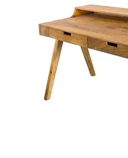 Písacie stoly LuxD Dizajnový písací stôl Freddo 120 cm mango
