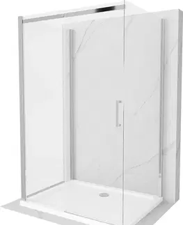 Vane MEXEN/S - OMEGA sprchovací kút 3-stenný 130x100 cm, transparent, chróm + vanička vrátane sifónu 825-130-100-01-00-3s-4010