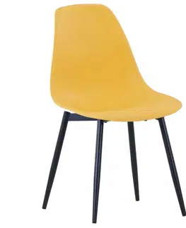 Jedálenské stoličky a kreslá Jedálenská stolička 6 ks plast / kov Dekorhome Sivá