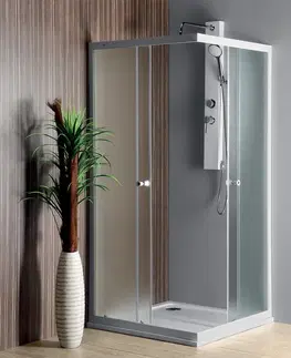 Sprchové dvere AQUALINE - ALAIN štvorcová sprchová zástena, 900x900mm, sklo Brick BTQ900