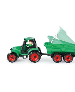 Drevené vláčiky Lena Traktor s vlečkou Truckies, 32 cm