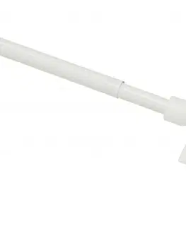Závesy Kaviarenská tyčka roztiahnuteľná biela, 12 mm, 135 - 225 cm