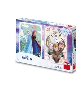 Od 100 dielikov Dino Toys Puzzle ľadové kráľovstvo: Anna a Elsa 2x77 Dino