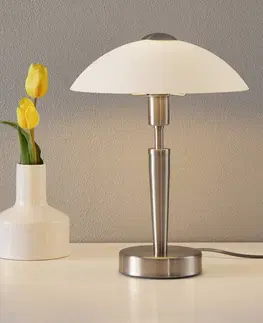 Lampy na nočný stolík EGLO Nočné lampičky Solo 1, nikel, biela