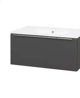 Kúpeľňový nábytok MEREO - Mailo, kúpeľňová skrinka s keramickým umývadlom 81 cm, antracit CN536