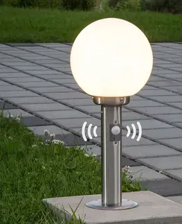 Vonkajšie stojanové svietidlá Lindby Soklové svietidlo Vedran detektor pohybu