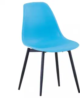 Jedálenské stoličky a kreslá Jedálenská stolička 6 ks plast / kov Dekorhome Petrolejová