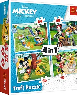Hračky puzzle TREFL - Puzzle 4v1 - Mickeyho pekný deň  / Disney Standard Characters