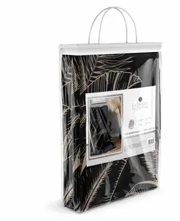 Deky Deka so strapcami, Čierno béžové listy, 150 x 200 cm
