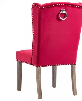 Jedálenské stoličky a kreslá Jedálenská stolička zamat / kaučukovník Dekorhome Zelená