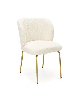 Jedálenské stoličky HALMAR K474 jedálenská stolička krémová / zlatá