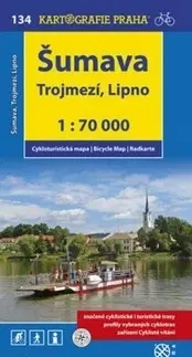 Slovensko a Česká republika Šumava Trojmezí, Lipno 1:70 000 cyklomapa