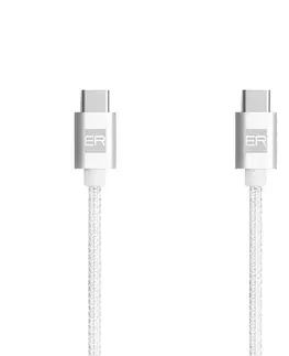 USB káble ER POWER Dátový a nabíjací kábel USB-CUSB-C, 5A, 1,2 m, biely ERPWCC5AP120-WH