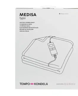 Deky TEMPO-KONDELA MEDISA TYP 2, vyhrievacia XL deka, tmavosivá, 130x180 cm
