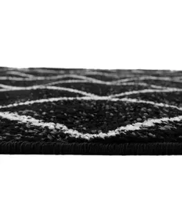 Koberce a koberčeky Koberec, čierna/vzor, 133x190  cm, MATES TYP 1