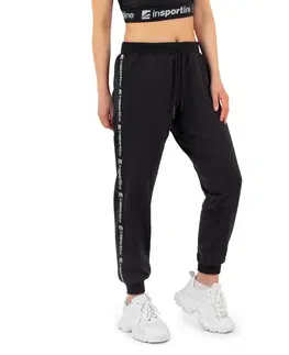 Dámske klasické nohavice Tepláky inSPORTline Comfyday Woman štandardná - čierna - M