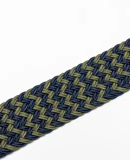 nohavice Pružný golfový opasok elastický pletený kaki-tmavomodrý
