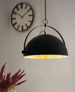 Závesné svietidlá EGLO Závesná lampa Covaleda z ocele, čierna/zlatá