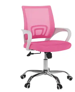 Kancelárske kreslá Kancelárske kreslo, ružová/biela, SANAZ TYP 2