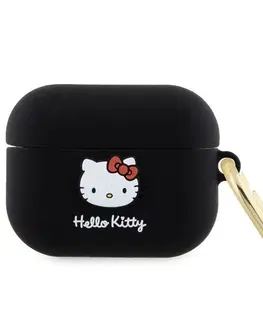 Slúchadlá Hello Kitty Liquid Silicone 3D Kitty Head Logo obal pre Apple AirPods Pro, čierny 57983116939