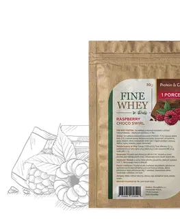 Športová výživa Protein & Co. FINE WHEY – prírodný proteín sladený stéviou 30 g PRÍCHUŤ: Raspberry choco swirl