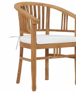Záhradné kreslá a stoličky Záhradná stolička s poduškami 2 ks teakové drevo Dekorhome Sivá