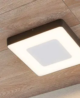 Vonkajšie stropné svietidlá Lucande Vonkajšie stropné LED svetlo Sora hranaté snímač