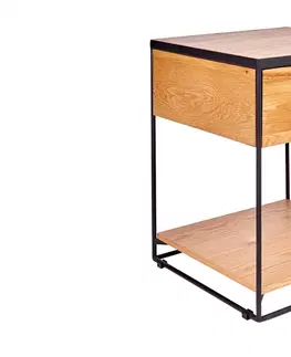 Nočné stolíky LuxD Dizajnový nočný stolík Shayla 40 cm divý dub