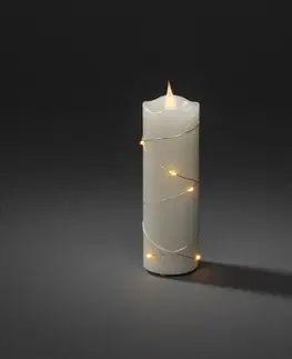 LED sviečky Konstsmide Christmas Vosková LED sviečka krém jantár 15,2cm