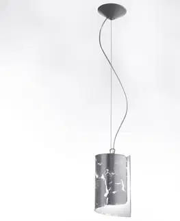 Závesné svietidlá Selène Závesná lampa Papiro tienidlo sklo Ø 15cm striebro