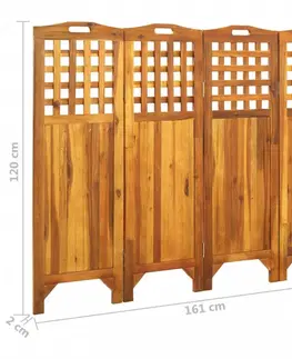 Paravány Paraván akáciové drevo Dekorhome 121x170 cm (3-dielny)