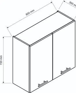 Kuchynské skrinky KAMELIA horná kuchynská skrinka W80, biela
