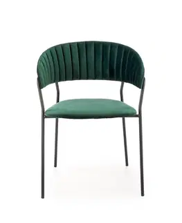 Jedálenské stoličky a kreslá Jedálenská stolička K426 Halmar Tmavo zelená