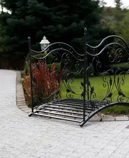 Kvetináče a truhlíky Dekoratívny záhradný mostík, čierny kov, RENAL