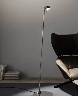 Stojacie lampy Top Light Puk! 80 Floor LED šošovky číre/matné, hnedá/chróm