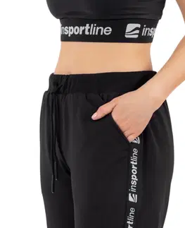 Dámske klasické nohavice Tepláky inSPORTline Comfyday Woman štandardná - čierna - XS
