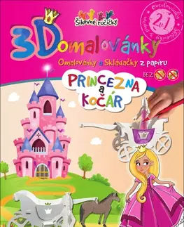 Pre deti a mládež - ostatné 3D omalovánky Princezna a kočár